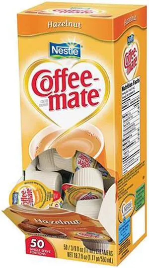 Coffee-mate 005000035180 0.375 oz 50/Box Hazelnut Creamer