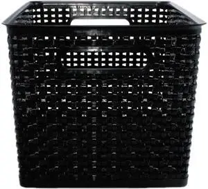 Advantus AVT-40328 Weave Bins, 13 7/8 x 10 3/4 x 8 3/4, Plastic, Black, 2 Bins