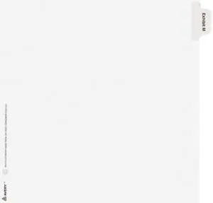 Avery 82119 Legal Exhibit Index Divider