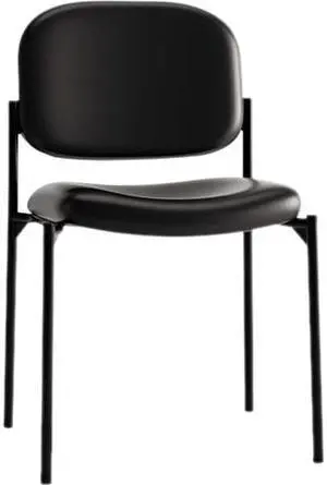 HON Scatter Stacking Guest Chair,  in Black Leather (HVL606)