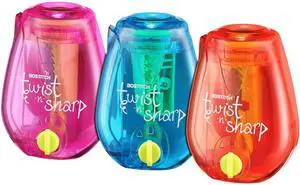 Bostitch PS1-ADJ Twist-n-Sharp Pencil Sharpener, Assorted Colors