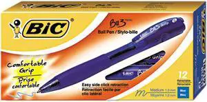BIC®
BU3 Retractable Ballpoint Pen, 1.0 mm, Blue- 12 / Dozen