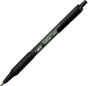 BIC SCSM361-BK Soft Feel Retractable Ballpoint Pen, Medium 1mm, Black Ink/Barrel, 36/Pack