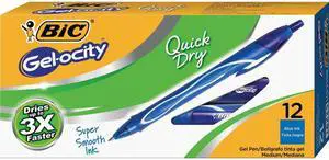 BIC RGLCG11BE Gel-ocity 0.7mm Retractable Pen - Blue Gel-based Ink - 12 / Dozen