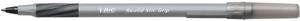 BIC GSMG361-BK Round Stic Grip Xtra Comfort Stick Ballpoint Pen, 1.2mm, Black Ink, Gray Barrel, 36/Pack