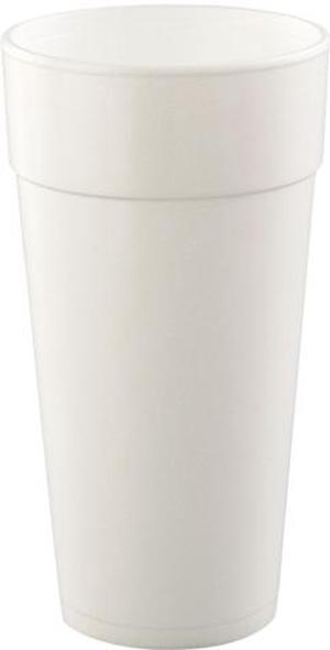 Dart 24J16 Drink Foam Cups, Hot/Cold, 24oz, White, 25/Bag, 20 Bags/Carton, 1 Carton