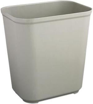 Rubbermaid Commercial RCP 2543 GRA Fire-Res. Wastebasket, Rectangular, Fiberglass, 7.00 gal., Gray
