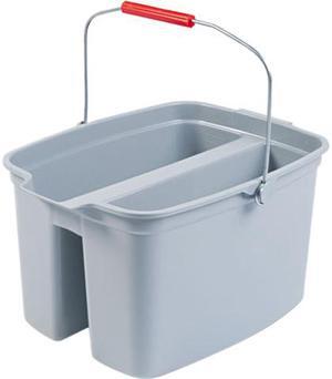 Rubbermaid Commercial 262800 19 Qt. Double Utility Pail, Plastic, 18.00" x 14.50" x 10.00", Gray