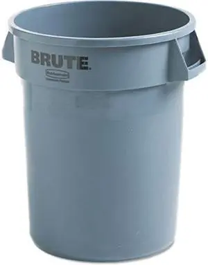 Rubbermaid Commercial 263200 Brute Heavy-Duty Round Container 32-gallon, Gray