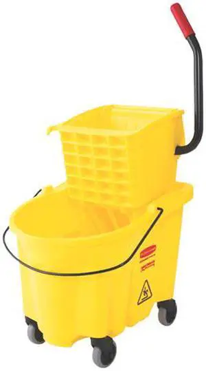 Rubbermaid Commercial 7480YEL Wave Brake Side Press Mop Bucket