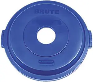 Rubbermaid Commercial 1788376 Brute 32 Gal. Bottles / Cans Recycling Lid Blue