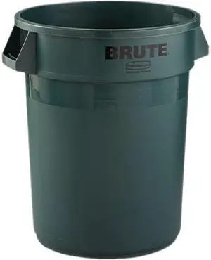 Rubbermaid Commercial RCP 2632 DGR Round Brute Container, Plastic, 32 gal., Dark Green
