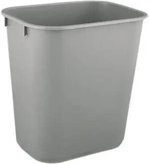 Rubbermaid Commercial RCP 2955 GRA Deskside Plastic Wastebasket, Rectangular, 3.50 gal., Gray