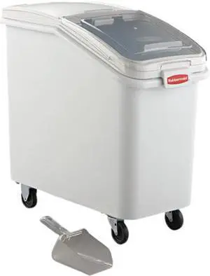 Rubbermaid Commercial RCP 3602-88 WHI ProSave Mobile Ingredient Bin, 26.18 gal., 28.00" x 15.50" x 29.50", White