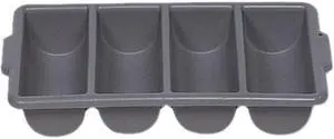 Rubbermaid Commercial RCP 3362 GRA Cutlery Bin, 4 Compartments, Plastic, Gray