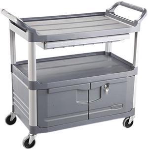 Rubbermaid Commercial RCP 4094 GRA Instrument Cart, 3 Shelf, 300.00 lb Capacity, 4" Caster, 40.6" x 20.0" x 37.8", Gray
