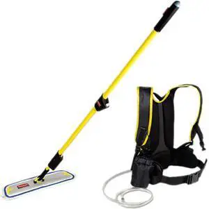 Rubbermaid Commercial FGQ97900YL00 Flow Microfiber Flat Mop Finish Kit, Yellow