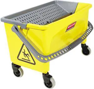 Rubbermaid Commercial Q90088 HYGEN Press Wring Bucket for Microfiber Flat Mops, Yellow