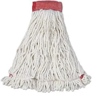 Rubbermaid Commercial RCP A253 WHI 24 oz. Web Foot Blend Shrinkless Wet Mop, 5" Headband, White