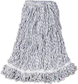 Rubbermaid Commercial RCP A413 24 oz. Web Foot Finish Wet Mop, 1" Headband, White