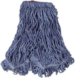 Rubbermaid Commercial RCP D213 BLU 24 oz. Super Stitch Blend Wet Mop, 1" Headband, Blue
