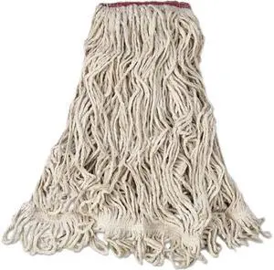 Rubbermaid Commercial RCP D213 WHI 24 oz. Super Stitch Blend Wet Mop, 1" Headband, White