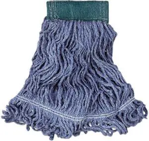 Rubbermaid Commercial RCP D252 BLU 20 oz. Super Stitch Blend Wet Mop, 5" Headband, Blue