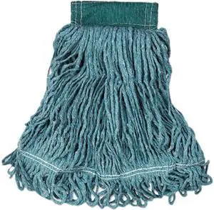 Rubbermaid Commercial RCP D252 GRE Super Stitch Blend Mop Heads, Cotton/Synthetic, Green, Medium