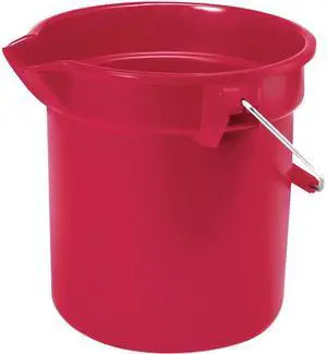 Rubbermaid Commercial 296300RD Brute 10-quart Utility Bucket - Heavy Duty, Rust Resistant, Bend Resistant, Handle - 10.2"