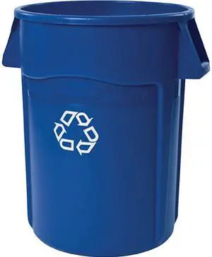 Rubbermaid Commercial 264307BLUCT Brute 44-gal Recycling Container - Round - 31.5" Height x 24" Diameter - Polyethylene, Plastic Rubbermaid Commercial 264307BLUCT Brute 44-gal Recycling Container - Round - 31.5" Height x 24" Diameter - Polyethylene, Plastic
