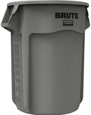 Rubbermaid Commercial 265500GYCT Brute Vented 55-gal Container - 33.2" Height x 26.4" Diameter - Gray