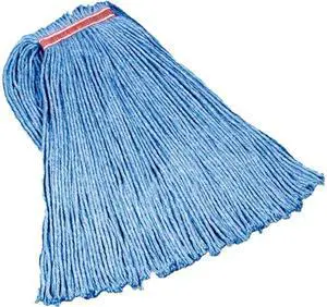 Rubbermaid Commercial F51800BE 1" Headband Dura Pro Wet Mop - Cotton Head - 4-ply, Cut Ends, Absorbent, Durable - Blue