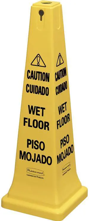Rubbermaid Commercial 627677CT 36" Safety Cone - 5 / Carton - Caution - Wet Floor Print/Message - 12.2" Width x 36" Height