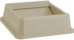 Rubbermaid Commercial Untouchable Square Swing Top - Square - Beige - 4 / Carton - 266400BGCT Rubbermaid Commercial Untouchable Square Swing Top - Square - Beige - 4 / Carton - 266400BGCT