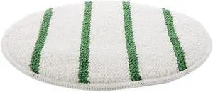 Rubbermaid Commercial FGP26900WH00 Low Profile Scrub-Strip Carpet Bonnet, 19" Diameter, White/Green
