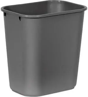 Rubbermaid Commercial 295600GYCT Deskside Wastebasket - 7 gal Capacity - Rectangular - 15" Height x 10.3" Width x 14.3" Depth