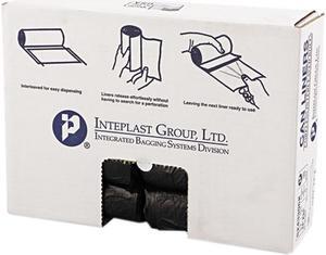 Inteplast Group S243306K High-Density Can Liner, 24 x 33, 16gal, 6mic, Black, 50/Roll, 20 Rolls/Carton, 1 Carton