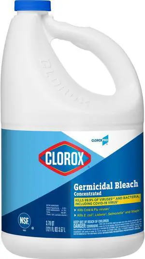 Clorox Concentrated Germicidal Bleach, Regular, 121 oz Bottle, 3/Carton CLO30966CT