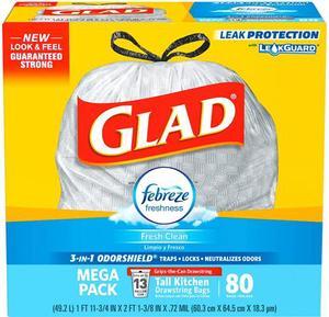 Glad 78899CT OdorShield Tall Kitchen Drawstring Trash Bags