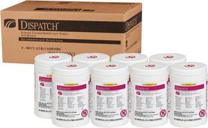 Clorox Dispatch Cleaner Disinfectant Towels, 6.75 x 8, Unscented, 150/Canister, 8 Canisters/Carton CLO69150CT