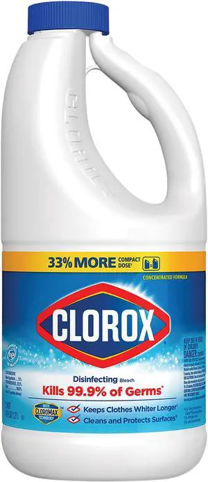 Clorox CLO32260 Regular Bleach with CloroMax Technology, 43 oz Bottle, 6/Carton