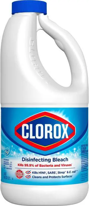 Clorox Disinfecting Bleach - Concentrate Liquid - 43 fl oz (1.3 quart) - 6/Carton 32260CT