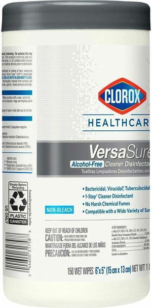Clorox Healthcare VersaSure Disinfectant Wipes - 150 Wipes / Container - 6 / Carton  31758CT