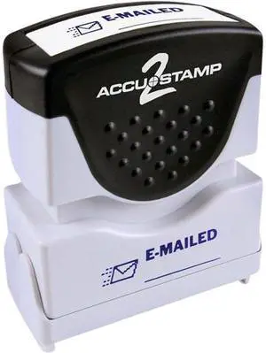 Accustamp2 035577 1 5/8 x 1/2 Blue Emailed Accustamp2 Shutter Stamp with Microban