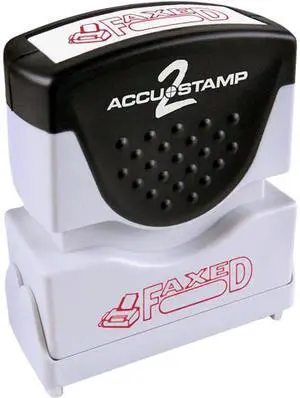 Accustamp2 035583 1 5/8 x 1/2 Red Faxed Accustamp2 Shutter Stamp with Microban