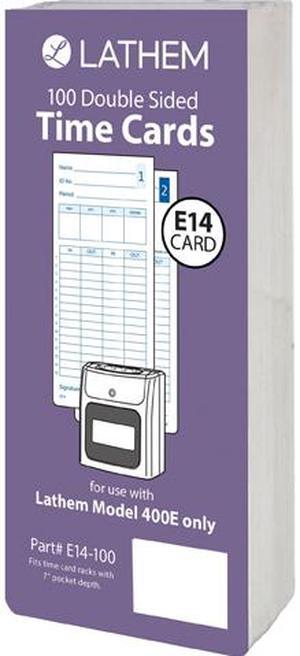 Lathem E14-100 E14-100 Time Cards, Bi-Weekly/Monthly/Semi-Monthly/Weekly, Two Sides, 7"