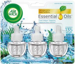 Air Wick 62338-84473 Scented Oil Refill, Fresh Waters, 0.67 oz., 3/Pack, 6 Packs/Carton