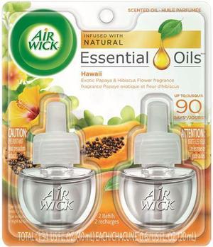 Air Wick 62338-85175 Scented Oil Twin Refill, Hawai'i Exotic Papaya/Hibiscus Flower, 0.67 oz.