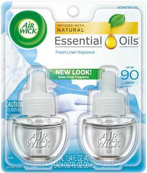 Air Wick 62338-82291 Scented Oil Refill, Fresh Linen, 0.67 oz., 2/Pack