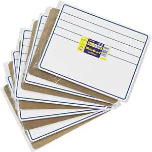 Creativity Street 9882-10 Dry-Erase Student Boards, 12" x 9", Blue/White, 10/Set